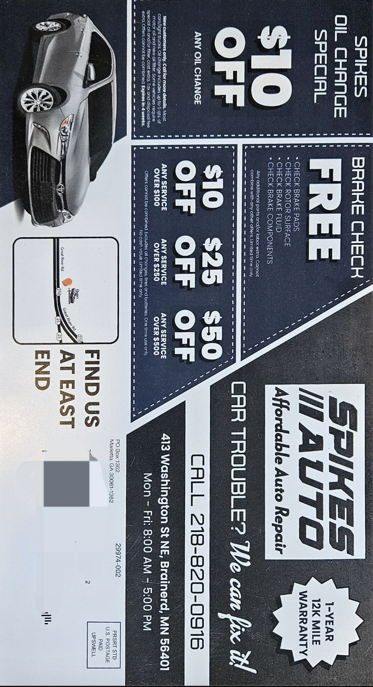 Spikes Auto Coupon